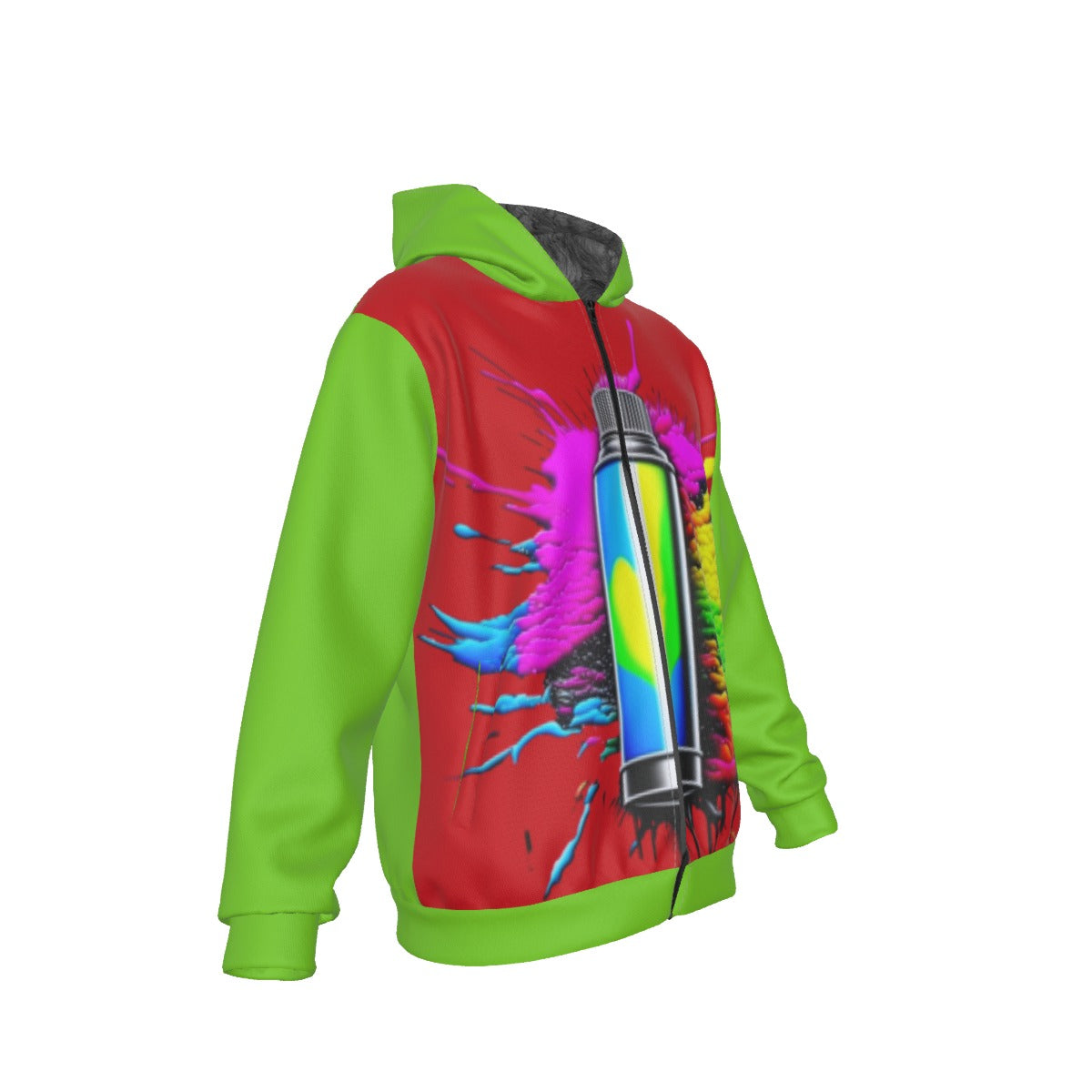 Graffiti Sherpa Fleece Zip Up Hoodie