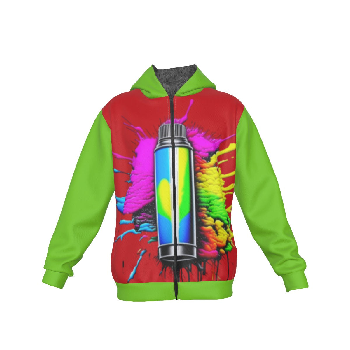 Graffiti Sherpa Fleece Zip Up Hoodie