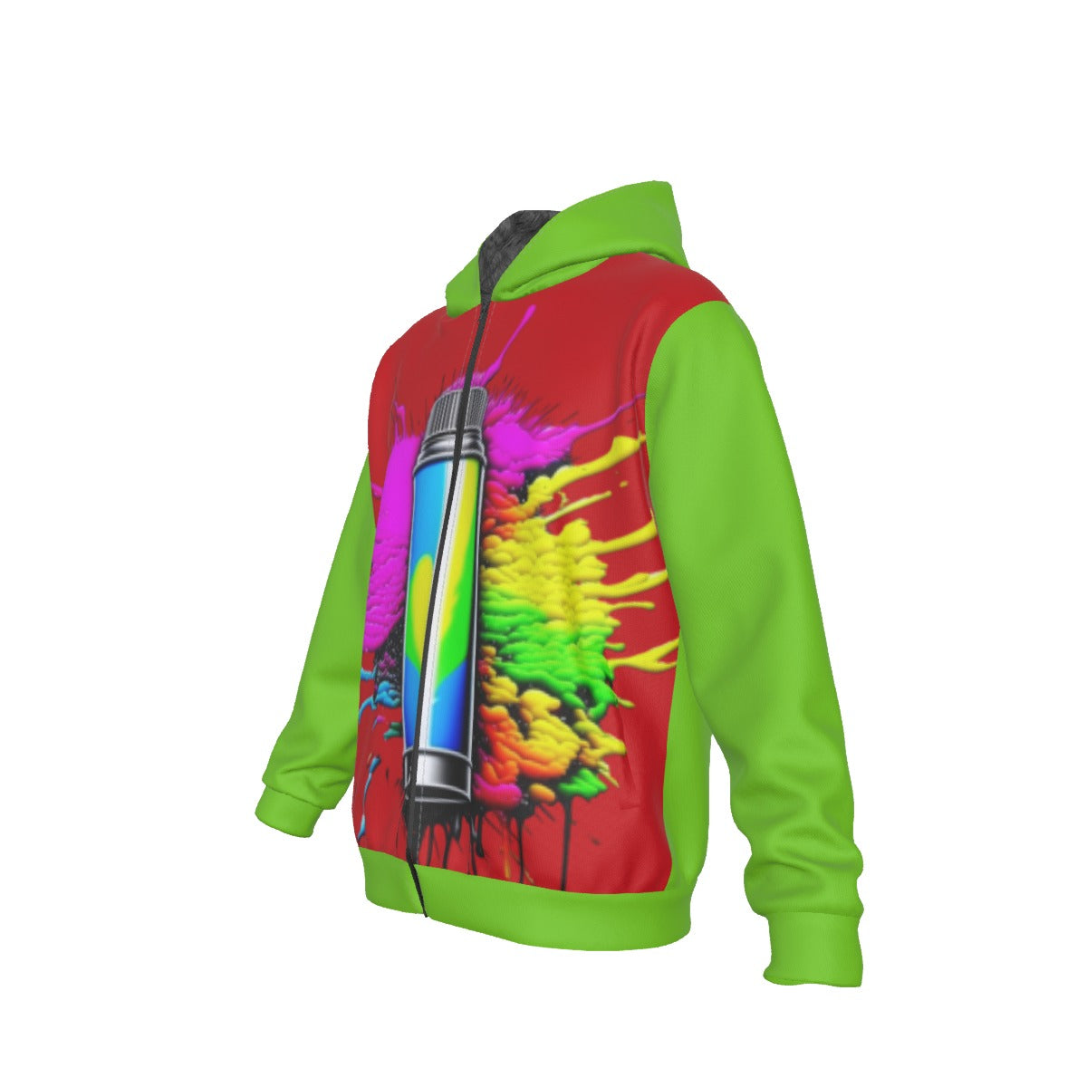 Graffiti Sherpa Fleece Zip Up Hoodie