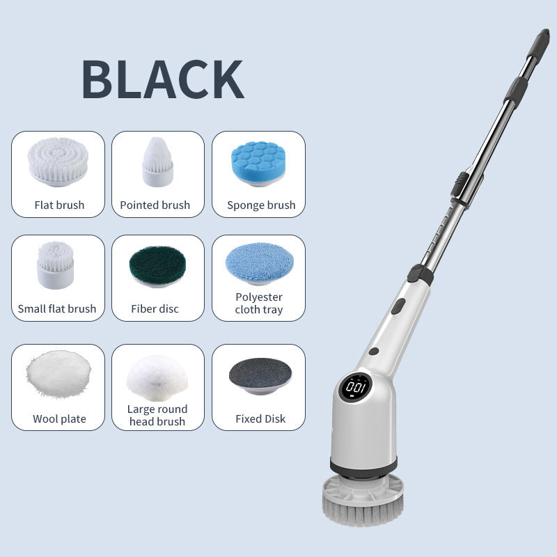 Multi-function Handheld Wireless LCD Digital Display Electric Cleaning Brush