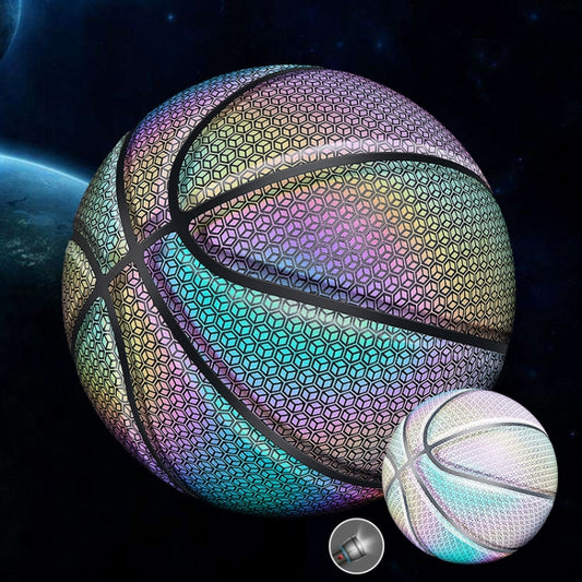 MILACHIC Number 7 Holographic Reflective Basketball Visible at Night Rainbow Star Basketball, Neon Red Lingge 6705, White Lingge 6726, Colorful Fish Pattern 6724, Pretty Moon White Square 6722, Neon Square 6725