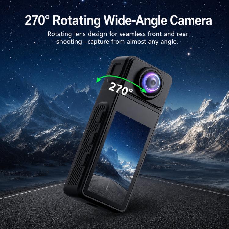 Wearable Body Camera with Magnetic Lanyard Rotatable Lens WiFi Mini Vlog Action Cam EIS Video Recorder, 1080P, 4K