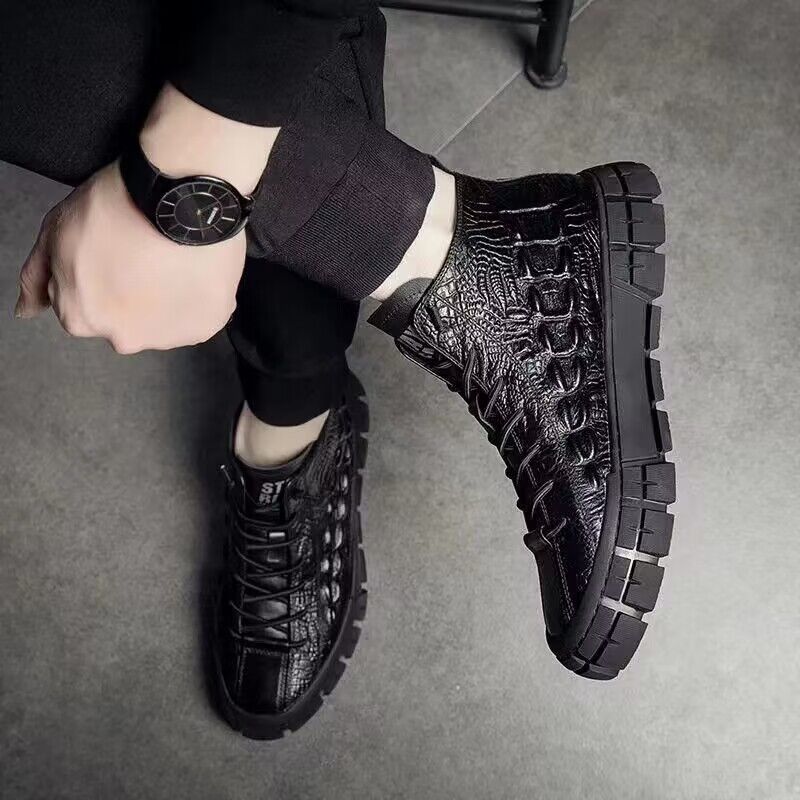 Fall Winter Men Leather Surface Casual Shoes